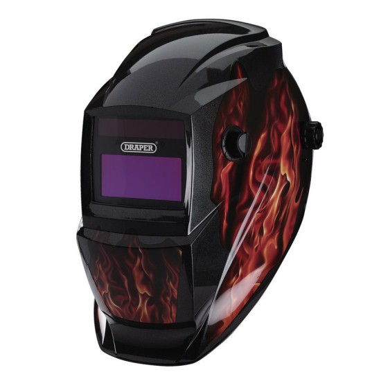 Draper 02513 Auto-Darkening Welding Helmet Red Flames