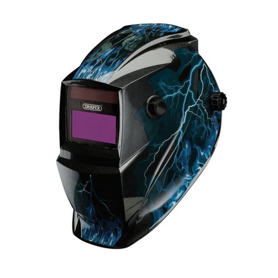 Draper 02514 Auto-Darkening Welding Helmet Blue Skull