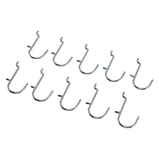 Draper 10218 Metal J-Hooks for Back Panel/Pegboard - Pack of 10