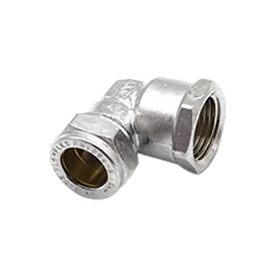 15mm Chrome Compression Elbow x 1/2" Female BSP