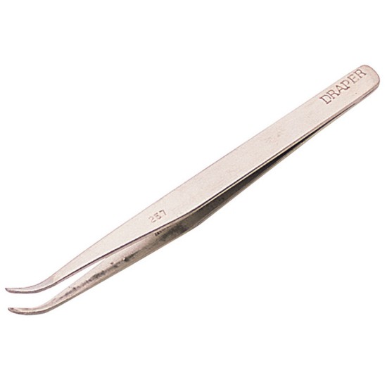 Draper 19672 Fine Point Curved Tweezers 120mm