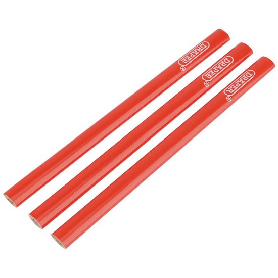 Draper 34180 Carpenters Pencils - 174mm (Pack of 3)