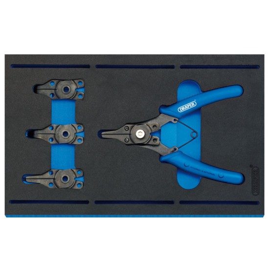 Draper 63196 5 Piece Interchangeable Circlip Plier Set in 1/4 Drawer Insert Tray
