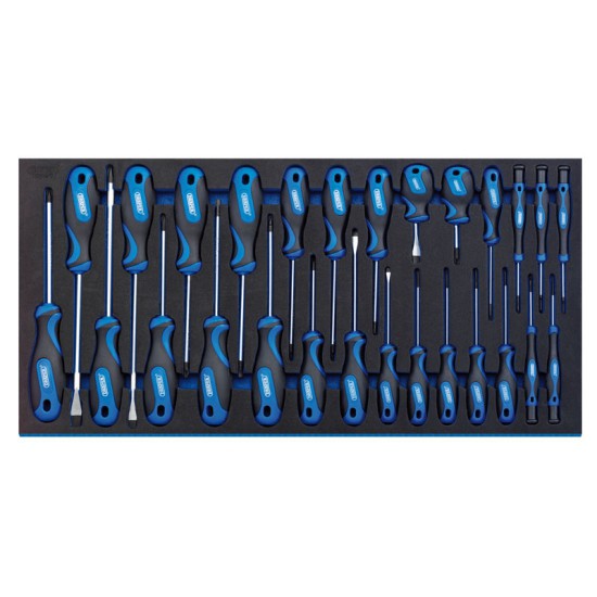 Draper 63406 27 Piece Soft Grip Screwdriver Set in Full Drawer EVA Insert Tray 