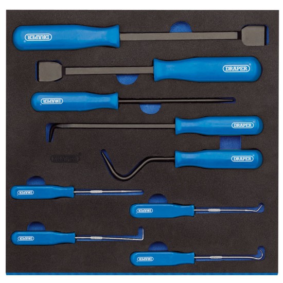 Draper 63500 9 Piece Scraper Hook and Pick Set in 1/2 Drawer Tray