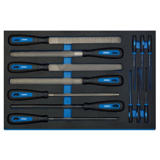 Draper 63513 13 Piece Hand File Set in 3/4 Drawer EVA Insert Tray