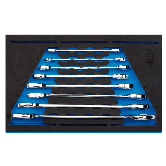 Draper 63524 8 Piece Open Ended Spanner Set in 1/4" Drawer EVA Insert Tray