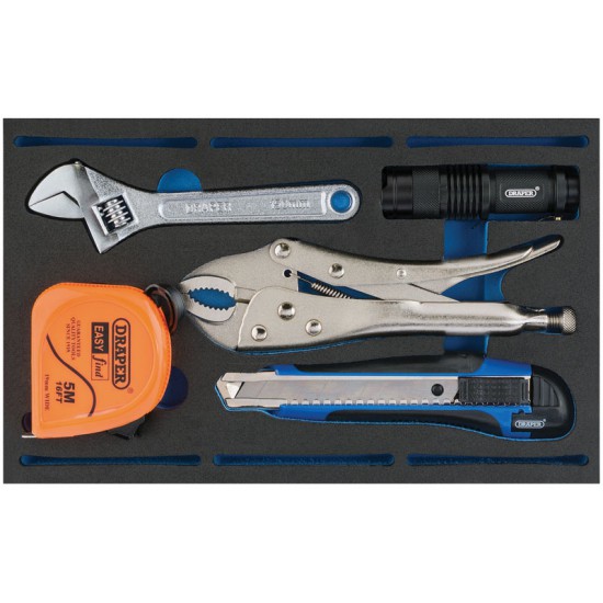 Draper 63543 5 Piece Tool Kit in 1/4 Drawer EVA Insert Tray