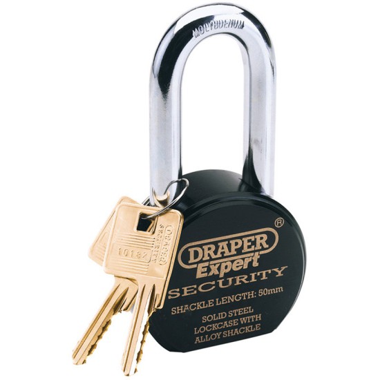 Draper 64207 Heavy Duty Stainless Steel Padlock & 2 Keys 63 x 50mm