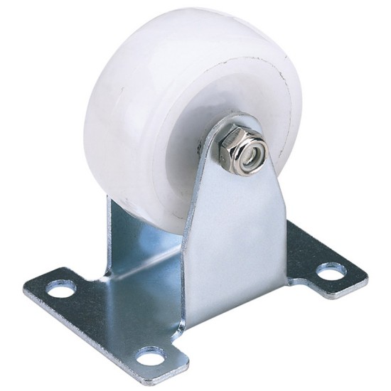 Draper 65496 Fixed Plate Fixing Nylon Wheel - 50mm Diameter - S.W.L - 75kg