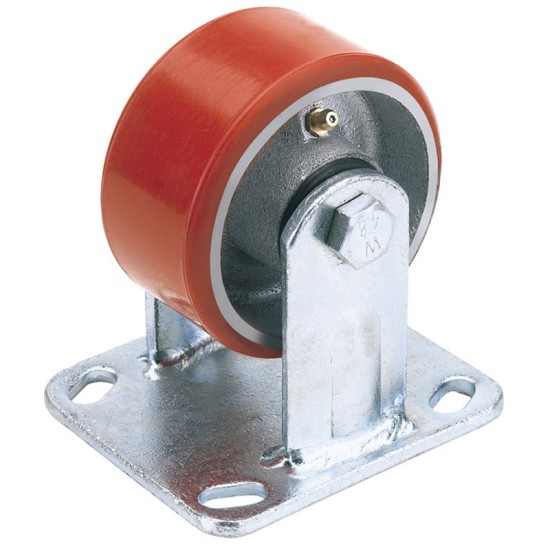 Draper 65525 Fixed Plate Fixing Heavy Duty Polyurethane Wheel - 100mm Diameter - S.W.L - 250kg
