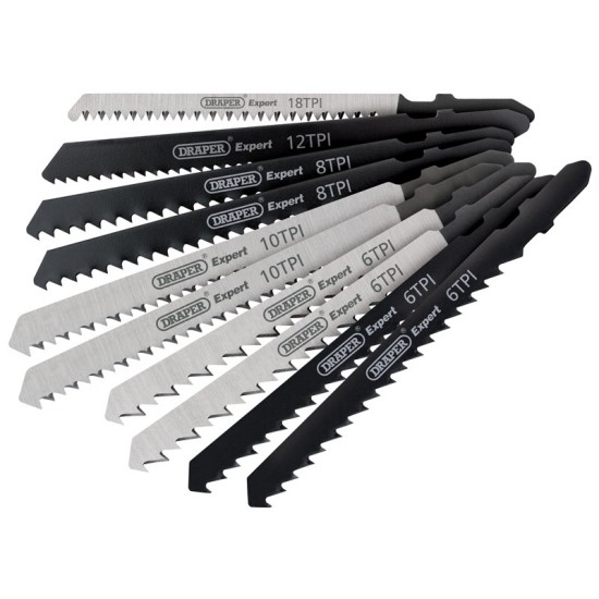 Draper 81735 Assorted HCS Jigsaw Blade Set (10 Piece)
