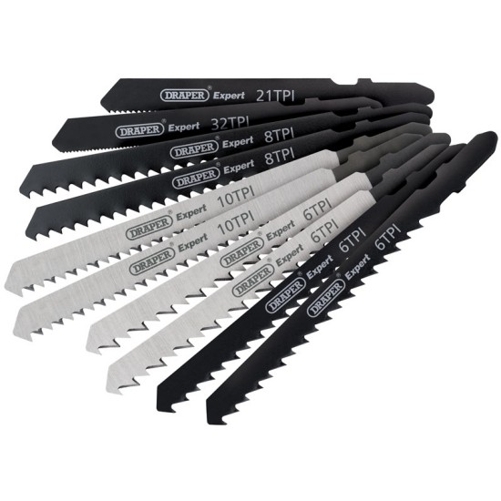 Draper 81736 Assorted HSS & HCS Jigsaw Blade Set (10 Piece)