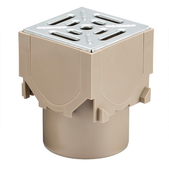 ACO 47011 Corner Unit with Galvanised Steel Grating & Vertical Outlet