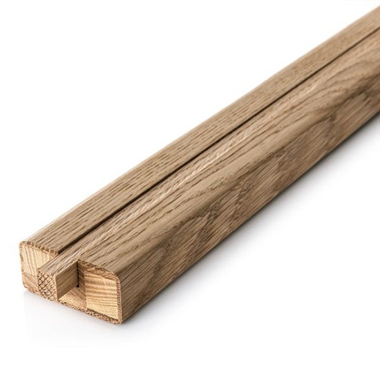 Oak Baserail Grooved to Suit 12.5mm Square Metal Balusters - 3900 x 58 x 28mm