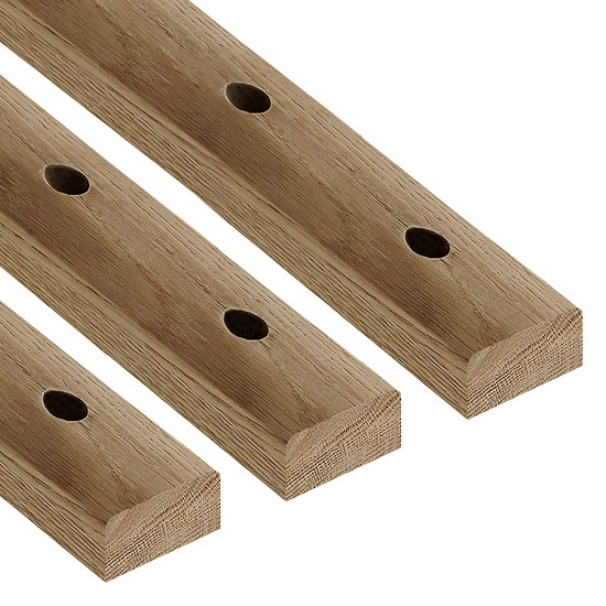 Cheshire Unfinished Oak Rake Base Rail for Iron Spindles