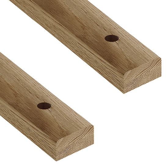 Cheshire Unfinished Oak Landing Base Rail for Iron Spindles