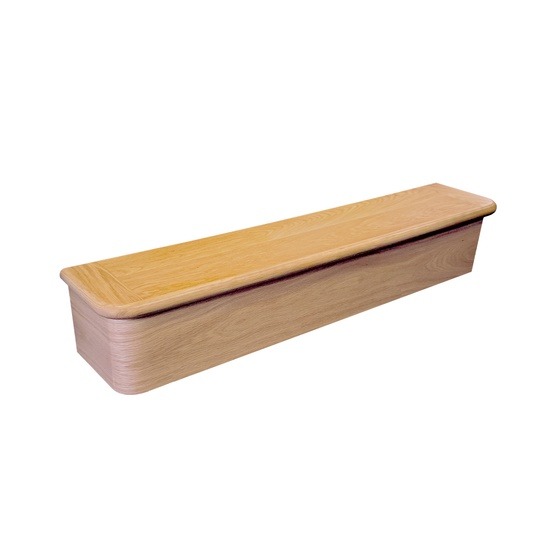 Cheshire SCBNO Pre-Finished Oak Stair Klad Universal Bullnose Tread & Riser Kit - 1200 x 251 x 216mm