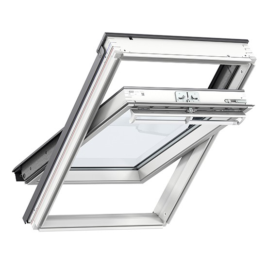 Velux GGL 2068 Centre Pivot Roof Window White Painted Noise Reduce
