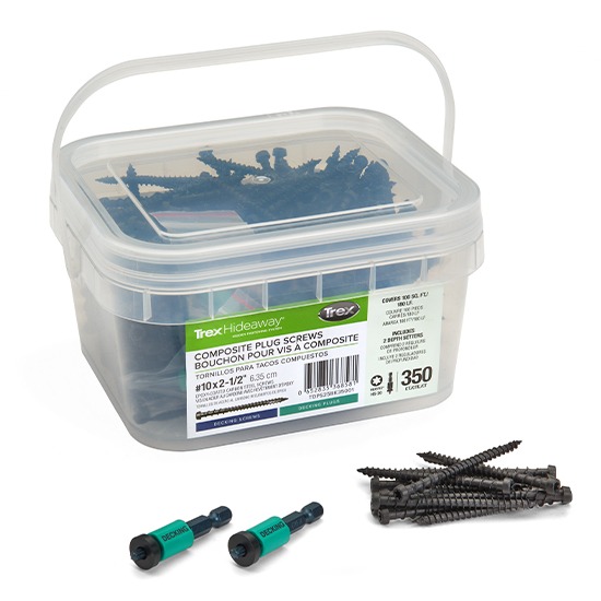 Trex 63mm Signature & Transcend Black Plug Decking Screws - 350 Per Box inc. 2 Depth Setters