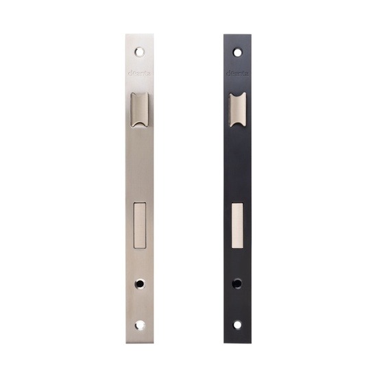 Deanta Slim Bathroom Lock - Brushed Steel