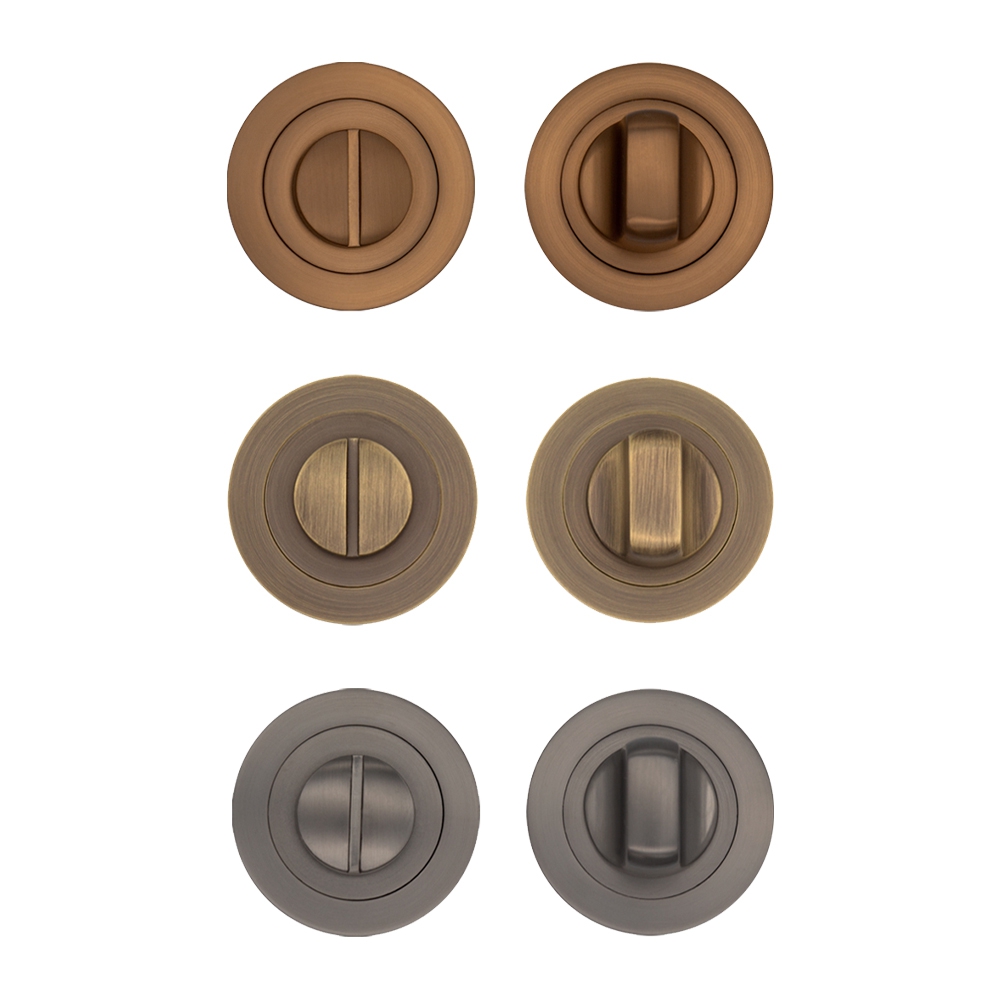 Deanta Bathroom Round Rose Thumbturn Lock Set