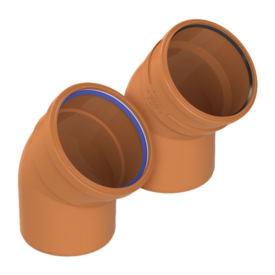Polypipe 45° Single Socket Short Bend
