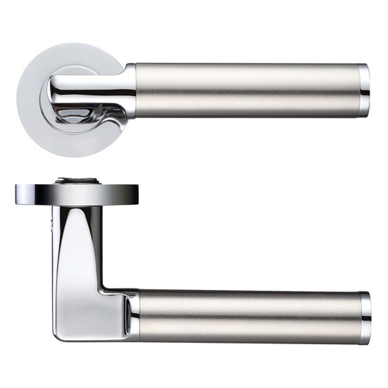 Zoo Hardware ZPZ030CPSS Milan Dual Chrome Lever On Screw On Rose