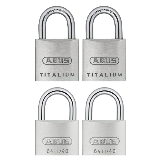 Abus 64TI Titalium Padlock - Twin Pack