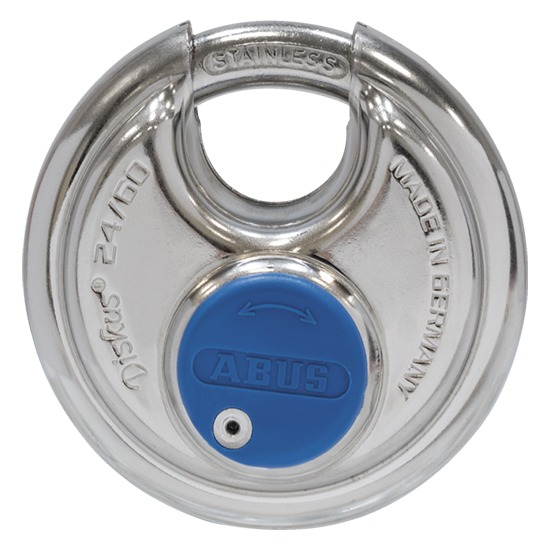 Abus Diskus Padlock 4 Pin Stainless Steel Shackle & Case 241BC60