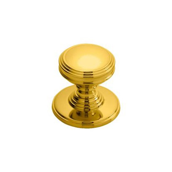 Carlisle DK49CPB Ringed Cupboard Knob On Rose 35mm (38mm Rose) - Polished  Brass