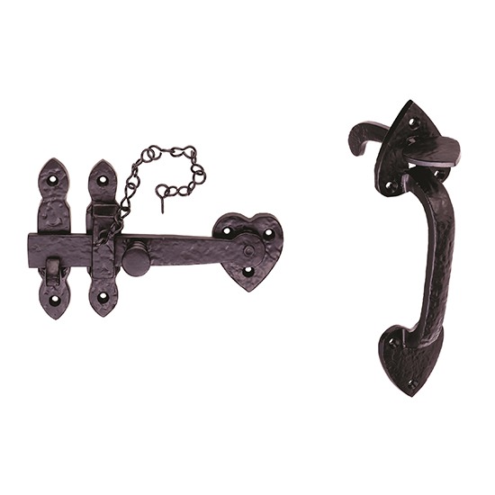 Thumb Latch Set 200mm - Antique Black