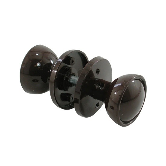 MAP Plastic Rim/Mortice Knob Set Brown