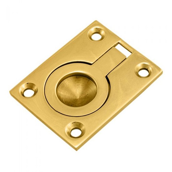 Carlisle FRP50PB Flush Ring Pull 38mm x 50mm Polished Brass
