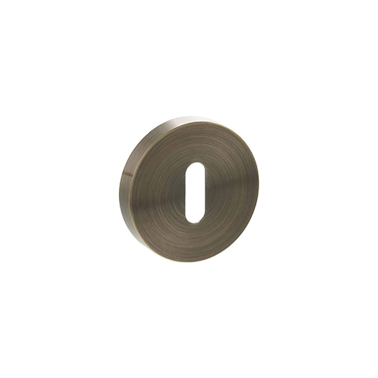 Atlantic SPRESCKAB Senza Antique Brass Pari Key Escutcheons on Minimal Round Rose