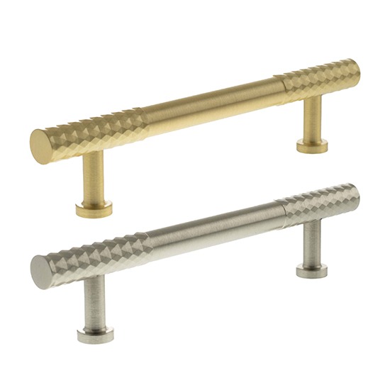 Atlantic Millhouse Brass Chrysler Diamond 128mm T-Bar Cabinet Pull Handle