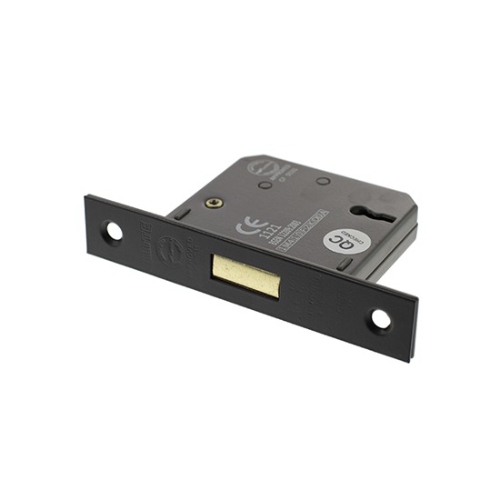 Atlantic 3 Lever Matt Black CE Key Deadlock