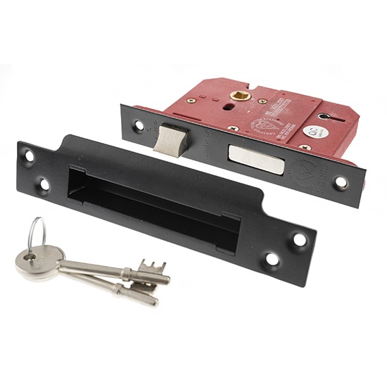 Atlantic Matt Black 5 Lever BS Key Sashlock