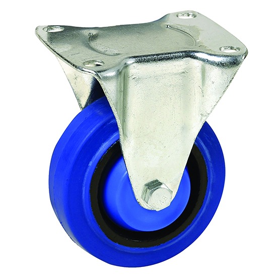 Select Fixed Plate Castor Blue Elastic Rubber