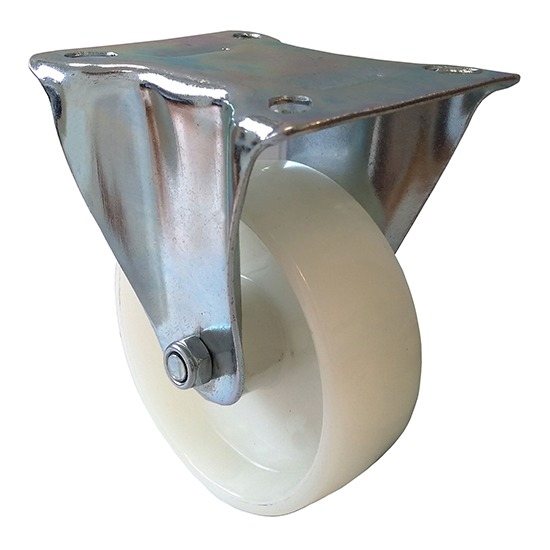 Select Fixed Plate Castor White Nylon