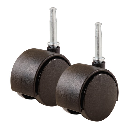 Twin Wheel Hooded Swivel Castors on Stem - Pack of 2