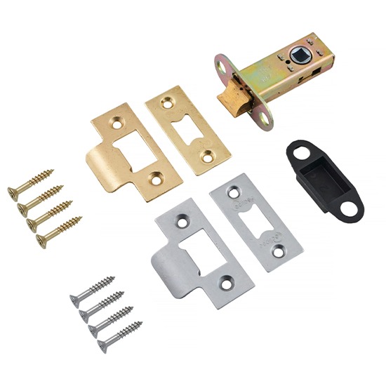 Frisco 63mm Heavy Duty Electro Brass & Satin Chrome Tubular Mortice Latch