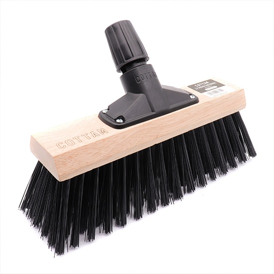 Cottam BYS00003 12" Black PVC (Hard) Wearing Broom Head With Rapid Handle Attachment