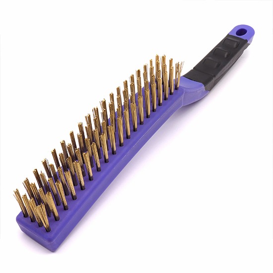 Cottam IWI00044 4 Row Brass Wire Brush (Soft Grip Handle)