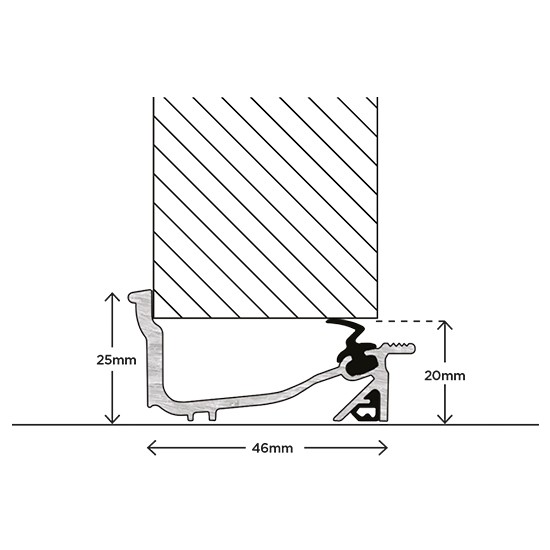 Exitex Macclex Lowline Inward Opening Weather Bar with 19mm Clearance