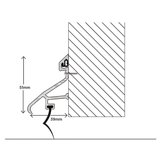Exitex ERD 914mm Face Fixed Rain Deflector with no seal (51mm x 39mm Projection)