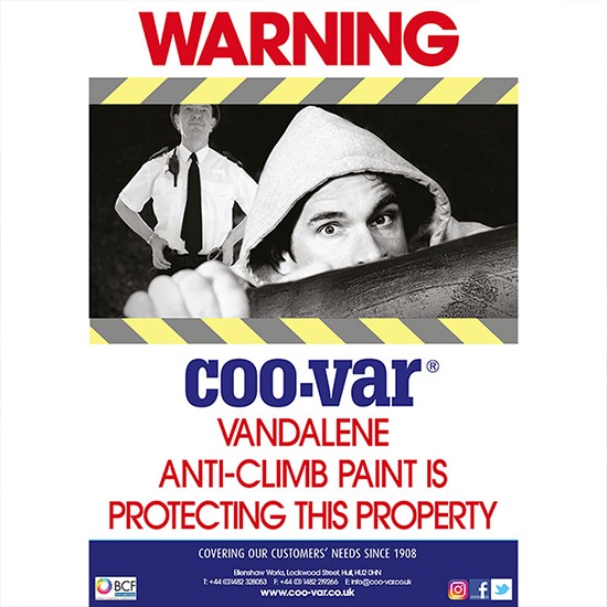 Coo-Var A5 Plastic Vandalene Sign