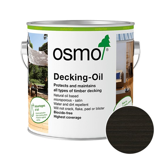 Osmo 020 Black Decking Oil - 2.5 Litres