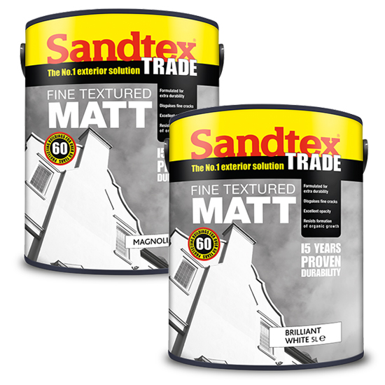 Sandtex Trade Fine Textured Matt Masonry Paint - 5 Litres