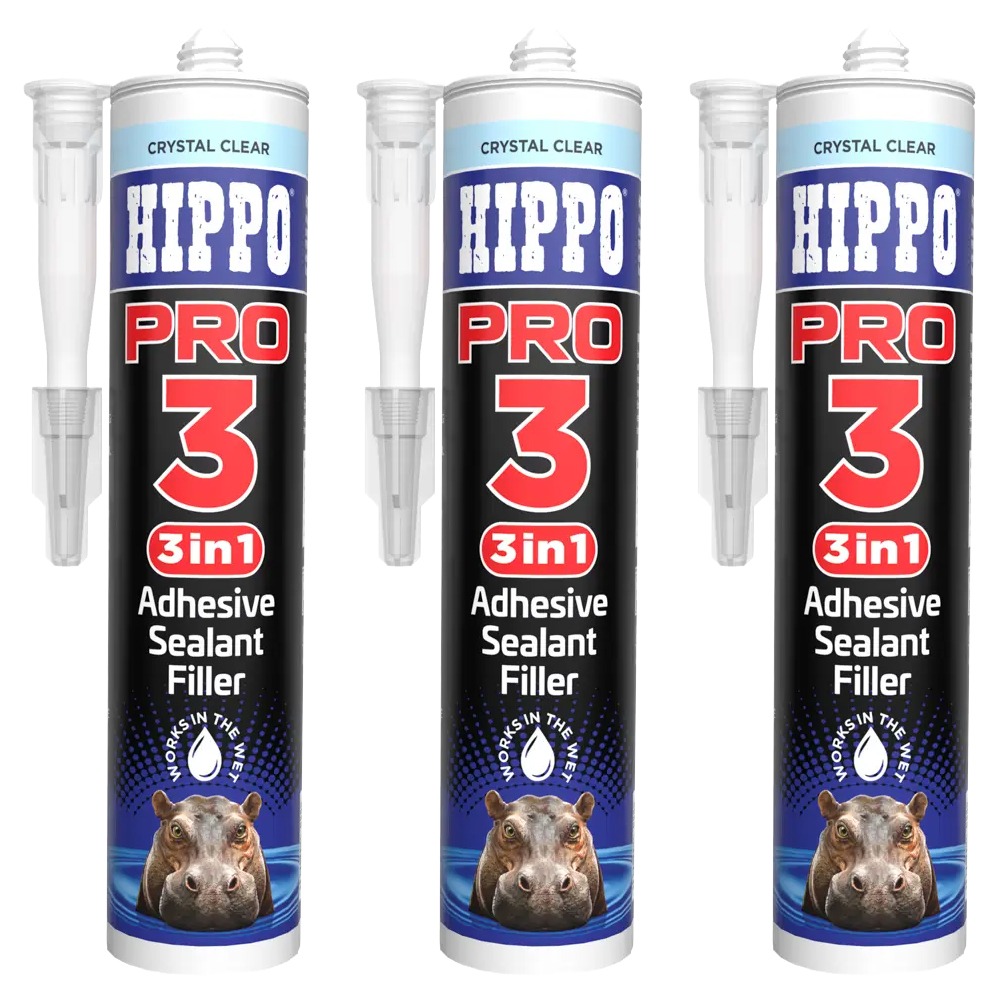 Hippo H18549 Pro3 Clear Sealant Cartridge - Pack of 3